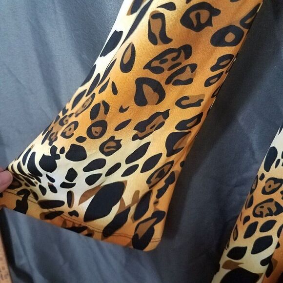 American Twist Medium Cheeta Animal Print Pull On Knee Length Dress Stretch M - Picture 9 of 10